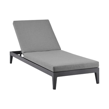 Menorca - Outdoor Patio Adjustable Chaise Lounge Chair - Gray