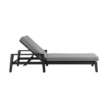 Cayman - Outdoor Patio Adjustable Chaise Lounge Chair With Cushions - Gray