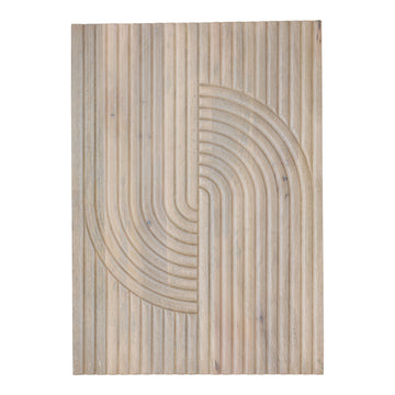 Knott - Carved Wood Wall Art - Beige