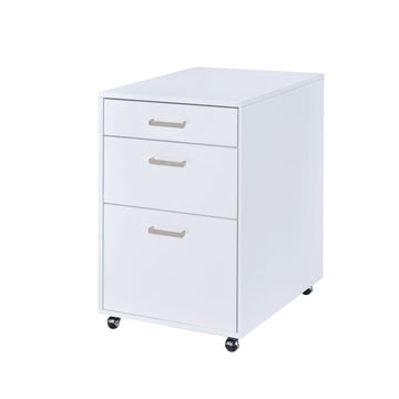 Coleen - File Cabinet - White High Gloss & Chrome