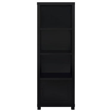 Jupiter - 3-shelf Media Tower Bookcase With Storage Cabinet - Black