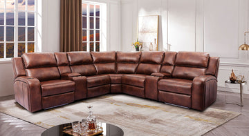 Callie - Power Sectional - Brown