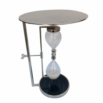 23" Chena Hourglass Table - Black / Silver