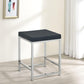 Afshan - Upholstered Square Padded Vanity Stool - Chrome