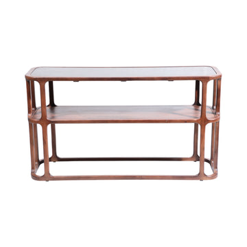 54" Stefan Wood And Marble Console Table - Brown/Black