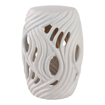 Alytus Wavy Garden Stool - White