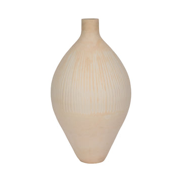 19" Wallace Large Glass Vase - Cream