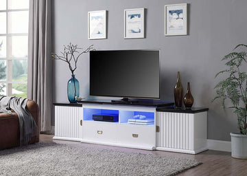 Barend - TV Stand - White & Black High Gloss Finish