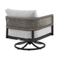 Alegria - Outdoor Patio Swivel Rocking Chair With Cushions - Black / Gray