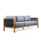 Sienna - Outdoor Eucalyptus Sofa With Cushions - Teak / Gray