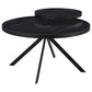 Briggs - Round Marble Printed Glass Top Coffee Table