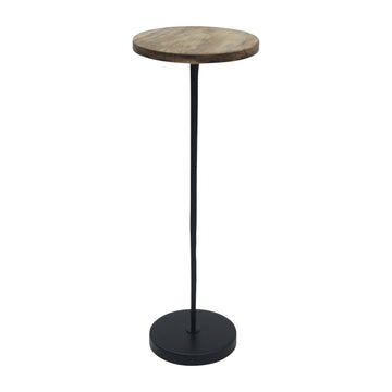 Metal / Wood Drink Table 25" - Brown / Black