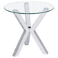 Kenzie - Round Tempered Glass Top End Side Table - Chrome