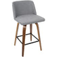 Toriano - Counter Stool - Walnut And Gray Fabric (Set of 2)