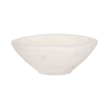 10" Tapered Terracotta Bowl Rough Finish - White