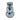10" Stacked Cylinder Glass Vase - Blue Silver