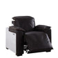 Nernoss - Recliner - Dark Grain Brown Leather & Aluminum