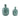 10" / 12" Corvallis Ceramic Jars (Set of 2) - Teal
