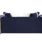 Virrux - Loveseat - Blue Velvet & Gold Finish