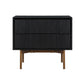 Carnaby - 2 Drawer Nightstand - Black Brushed Oak / Bronze