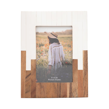 Resin 2-Toned Frame 4 x 6" - Natural / White