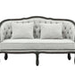 Samael - Loveseat - Gray Linen & Dark Brown Finish