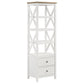 Hollis - 4-Shelf Wood Media Tower With Drawers - Brown And White