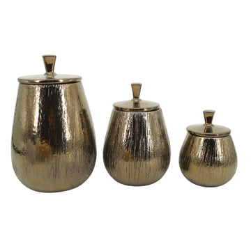 Tiziano Ceramic Jars (Set of 3) - Bronze