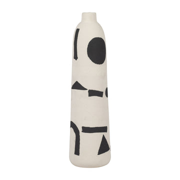 Ceramic Funky Vase - Ivory / Black