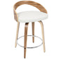 Grotto - Counter Stool With Swivel - Zebra Wood And White Faux Leather (Set of 2)