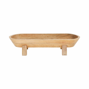 16" Footed Oval Bowl - Natural