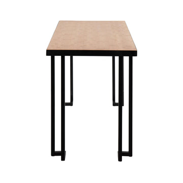 Roman - Desk - Black Steel With Natural Wood Top