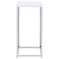 Edmund - Square Accent Side Table - White High Gloss And Chrome