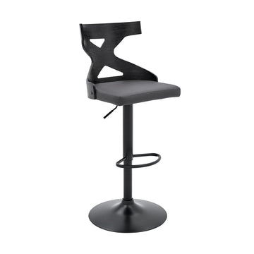 Etienne - Adjustable Swivel Bar Stool - Gray / Black