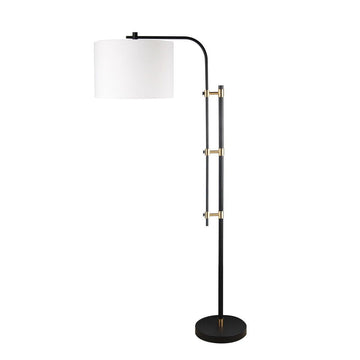 Delmont Metal Floor Lamp - Black / White