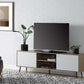 Wafiya - TV Stand - Rustic Oak, White & Black Finish