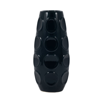 Circle Embossed Vase - Navy