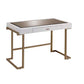 Boice - Vanity Desk - White PU & Champagne Finish