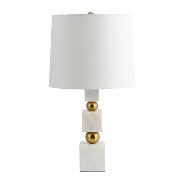 Marble Cubes & Orbs Table Lamp 24" - White / Gold