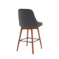 Sicily - Swivel Walnut Wood Faux Leather Stool