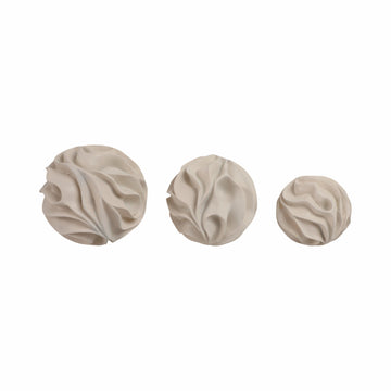 4/5/6" Ostend Wavy Spheres (Set of 3) - White