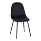 Pebble - Chair - Black Steel And Velvet (Set of 2)