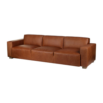 Theodore Top Grain Leather Sofa - Tan