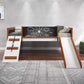 Aurea - Twin Loft Bed - Cherry Oak & White Finish