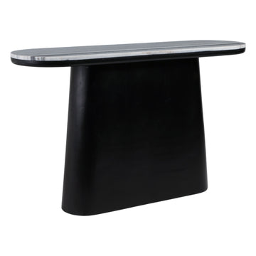 Vazra Panda Stone Console Table - Black / White