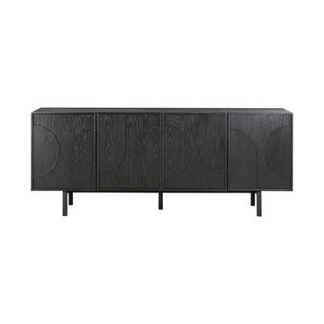 Holland - 4 Door Sideboard Buffet - Black Brushed Oak