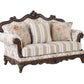 Nayla - Loveseat - Pattern Fabric & Walnut Finish