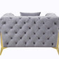 Jelanea - Chair - Gray Velvet & Gold Finish