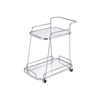 Aegis - Serving Cart - Clear Glass & Chrome Finish