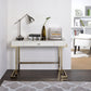 Boice - Vanity Desk - White PU & Champagne Finish